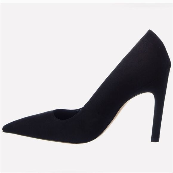 Good American The Icon Pointed Toe Pump in Black Suede - Picture 9 of 16